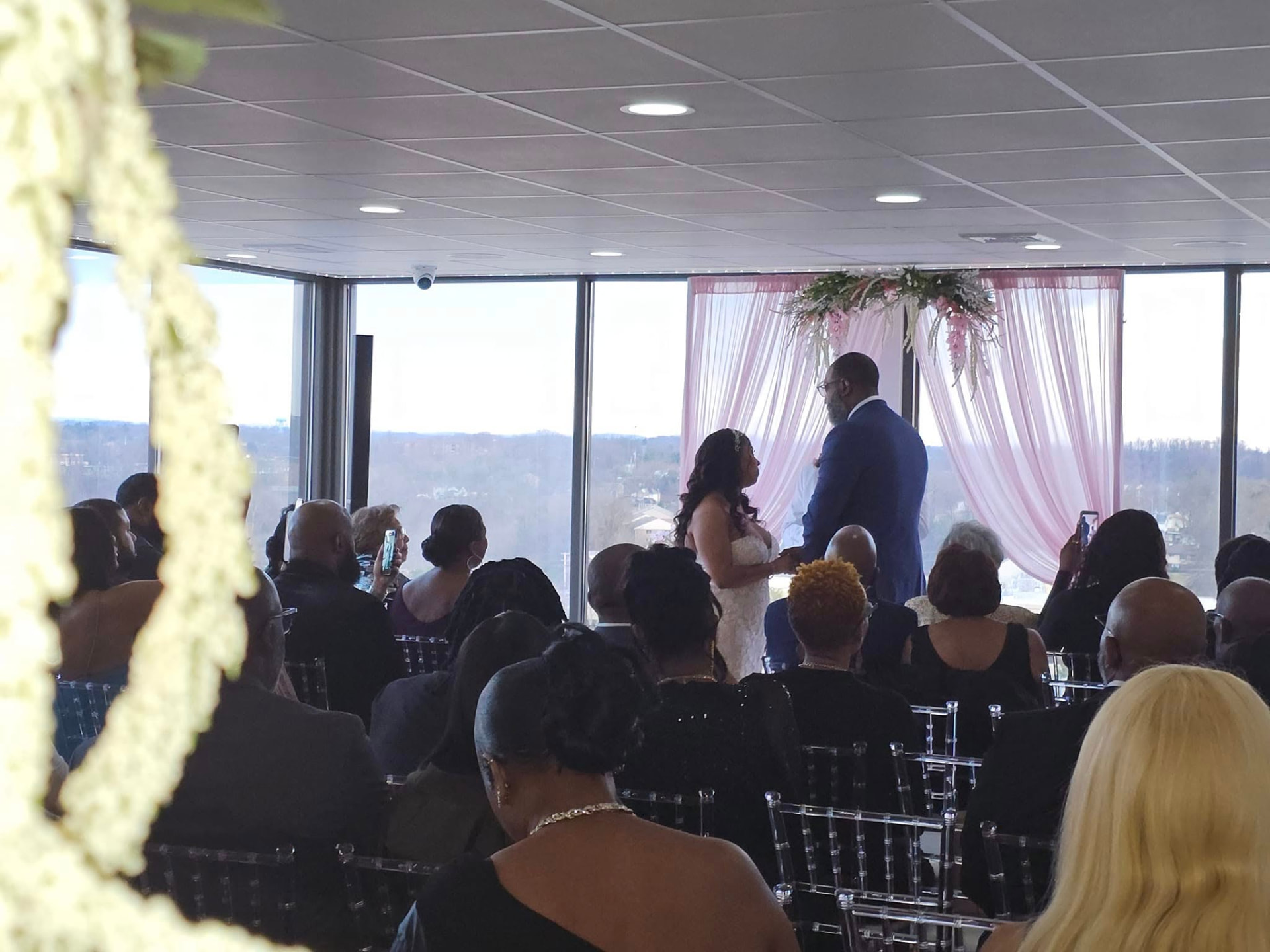 Wedding ceremony overlooking Monroeville
